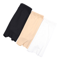 Langsha 浪莎 女士防走光安全裤 无痕高腰三分女士打底裤 白色黑色各一条 160/M