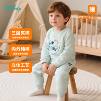 迪士尼 儿童三层夹棉保暖内衣套装