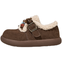 红蜻蜓 【袋鼠鞋】女童鞋子儿童小皮鞋25冬加绒勃肯鞋保暖棉鞋