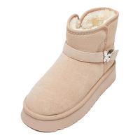 三福雪地靴女冬季防水防滑厚底保暖加绒中筒棉鞋女鞋832749