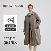 冰洁 BENGENBINJORA2025秋冬新款风衣羽绒服 95鸭绒外套男女同款【明星同款】 松木褐 X