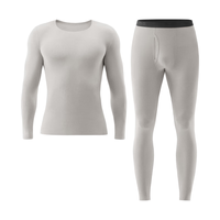 蕉内热皮501+男女士保暖内衣套装秋冬多领型秋衣秋裤打底衫内搭肌底衣 【圆领】浅灰-男士 2XL