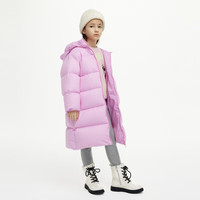 little MO&Co.蓄热 童装冬季男童女童火山岩中长款羽绒服儿童女孩 霓虹粉色 155 155/72