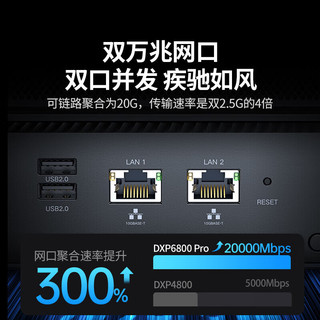  UGREEN/绿联 双万兆网口备份文件共享 企业私有云服务器 西数企业盘16T*4  16T*4