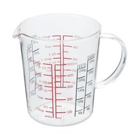 HARIO 耐热玻璃量杯 500ml大容量带手柄 烘焙厨房计量工具 宽口易清洁