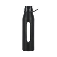 TAKEYA 运动水瓶 玻璃材质 不含BPA 保温 提环盖 适合任何年龄组 650ml 黑色