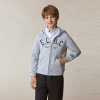 E·LAND KIDS【100%棉】衣恋男女童卫衣25年春季新品学院风拉链连帽