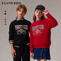 E·LAND KIDS衣恋男女童卫衣25年春季LOGO印花上衣 Black黑色/19 140 cm