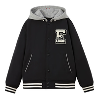 E·LAND KIDS衣恋冬季新品男童学院风连帽LOGO棒球服棉服 B