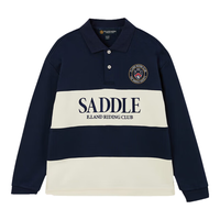 E·LAND KIDS衣恋男童polo衫冬季新品徽标刺绣LOGO印花撞色 Navy藏青色/59 1