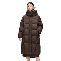 雪中飞2025冬女装长羽绒服连帽韩版廓形高充绒泡芙蓬松保暖F