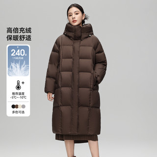 雪中飞2025冬女装长羽绒服连帽韩版廓形高充绒泡芙蓬松保暖F