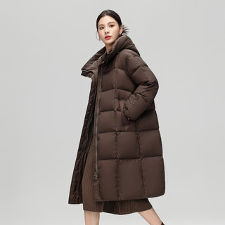 雪中飞2025冬女装长羽绒服连帽韩版廓形高充绒泡芙蓬松保暖F