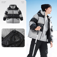 巴拉巴拉男女童羽绒服儿童冬装鹅绒外套潮流保暖保暖加厚上衣时尚 黑灰色 90绒子鹅绒-00492