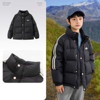 巴拉巴拉儿童羽绒服男童女童宝宝冬装保暖外套校服服加厚舒适上衣 墨岩黑