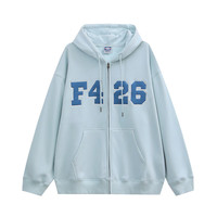 F426国潮牌美式嘻哈宽松大LOGO贴开衫卫衣外套