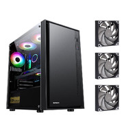 SAMA/先马 玻璃侧透 电脑机箱+玻璃侧透+240水冷+背线+USB3.0+独立电源仓+防尘易清洗 黑