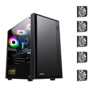 SAMA/先马 支持240水冷 电脑机箱+玻璃侧透+240水冷+背线+USB3.0+独立电源仓+防尘易清洗 黑