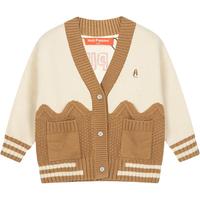 暇步士(Hush Puppies)童装儿童针织开衫秋季新款男女大童时尚印花针织开衫