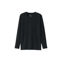 MUJI 女式 棉 厚款 长袖T恤  打底衫 打底衣 家居服 黒色 女式 S 