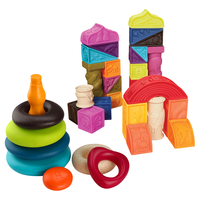 比乐（B.）比乐btoys宝宝叠叠乐婴幼儿套圈圈玩具彩虹塔软积木益智早教6月 叠叠乐+罗马城堡