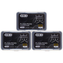 舒客 竹炭牙线棒 3盒