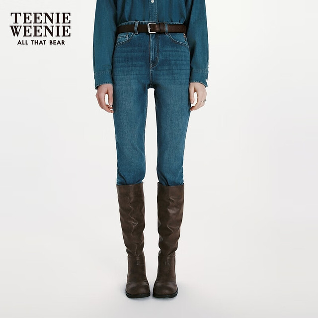 TEENIE WEENIE 【小熊修身】小熊简约修身小脚牛仔裤 女款休闲长裤