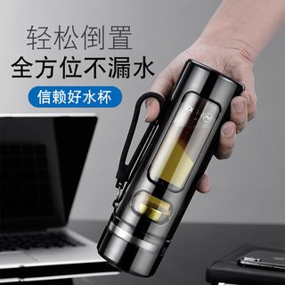 玻璃水杯双层耐热防摔水杯男士2025玻璃茶杯茶水分离泡茶杯子