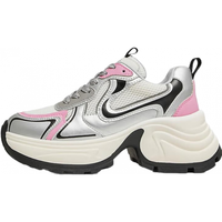 他她（TATA）重工厚底老爹鞋女轻便时尚休闲运动鞋2024春DGAG1AM4 银/粉/灰 36