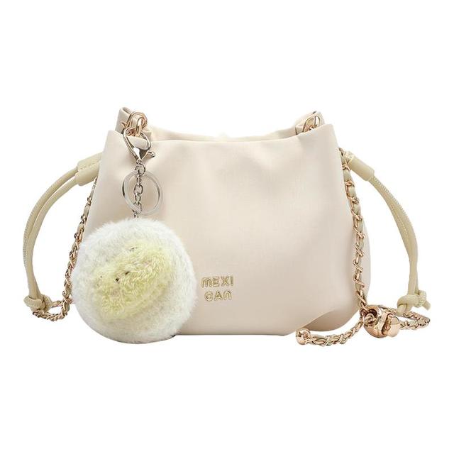 稻草人 包包女早秋斜挎包百搭链条褶皱云朵包小众水桶包女包