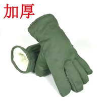 春景夜雪防寒保暖手闷子零下40度手套老式纯棉军绿色连指男士手闷子 五指 10双
