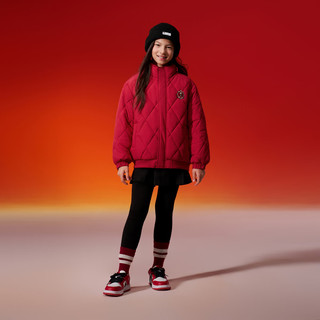 马骑顿【新年系列】MQD童装女童棉衣棉服25冬季新款儿童红色外套拜年服 中国红 1