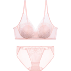 Ubras 蕾丝文胸罩内衣套装 告白粉色-套装 2XL 90B/90C