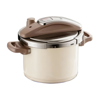 爱仕达（ASD）高压锅6L单手开合压力锅100KPa高压电磁通用米白色YS22B5WJ1W 6L/一键开米白色 京东 22cm