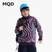 马骑顿MQD童装儿童半开襟加厚保暖毛衣2025冬季新款男女童半高领针织衫 运动紫 1
