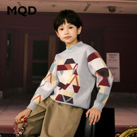 马骑顿【拜年服】MQD男童25冬新款氛围感提花毛衣女童半高领内搭