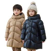 GOLDFARM/高梵 黑金儿童鹅绒服5.0 长款加厚防风帽羽绒服 YT橡木棕 120