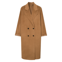 伊芙丽 秋冬简约韩版大翻领双排扣毛呢大衣外套女