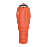 天石睡袋户外装备成人防寒木乃伊式鸭绒保暖睡袋旅行登山轻量化新驯鹿 冰焰橙700右开-【带帽款 RDS认证】