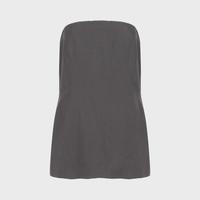 限尺码：Massimo Dutti 女式轻奢高级商务风纯色侧开叉抹胸式衬衫