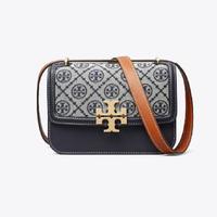 TORY BURCH T MONOGRAM系列经典提花拼色单肩斜挎两用小方包