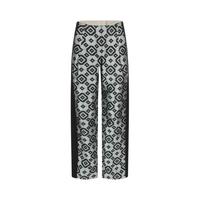 限尺码：GIORGIO ARMANI 女式含桑蚕丝撞色回纹休闲复古柔软舒适长裤