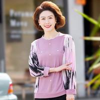 麦子熟了 中老年女士圆领印花T恤