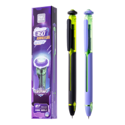 得力 六边形舰队谍影舰中性笔 0.5mm 双球珠 ST头 黑色2支装 SS011-2