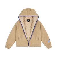 A CHOCK【Achock官方店】羊羔绒外套冬加厚保暖棉衣可爱熊耳连帽棉服男女 白色