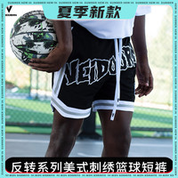 【夏季】维动反转刺绣夏季篮球裤短裤美式运动短裤男女