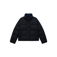 A CHOCK【Achock官方店】90白鸭绒立领短款羽绒服外套防风拼色百搭保暖服 黑色