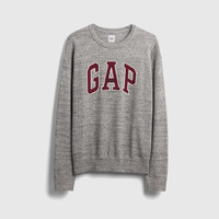 Gap 男女款 撞色Logo宽松圆领针织衫上衣美版 灰色
