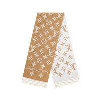  LV路易威登 ESSENTIAL女士羊毛印花围巾 米色
