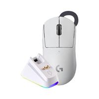 logitech/罗技 轻量化 无线鼠标+无线充电底座 白色